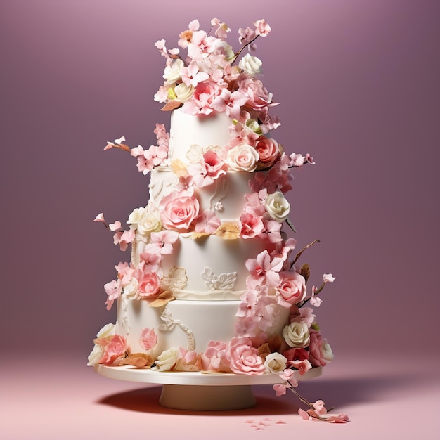 Whispers of Love A Soft and Romantic Multitiered Wedding Cake