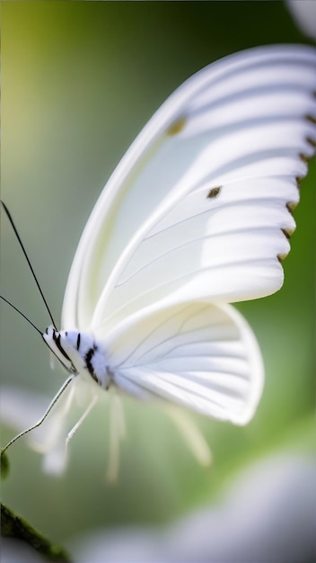 사진 미의 속삭임 하얀 작은 나비의 우아한 비행