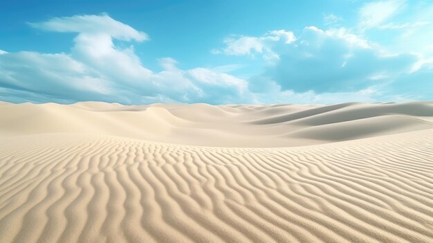 写真 風のささやき 青い空の下の結晶化した砂丘の踊り