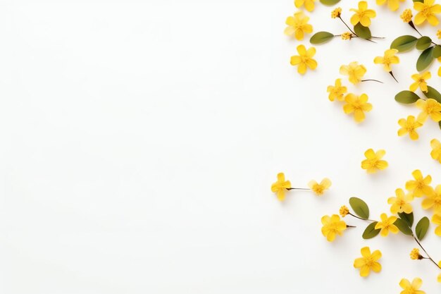 Whispers of Spring Delicate Yellow Flowers on a Gentle Light Background