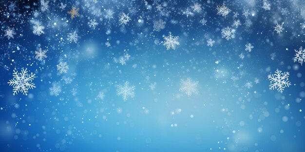 Whispers of winter enchanting blue snowscape with snowfall perfect for christmas and new year themes