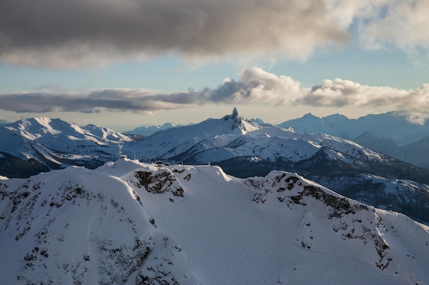 Whistler Mountain BC Canada from an aerial perspective Canadian Nature Background