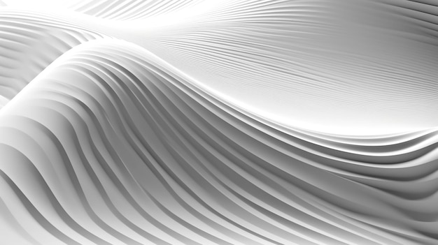 照片白色3 d背景与波ai生成图像