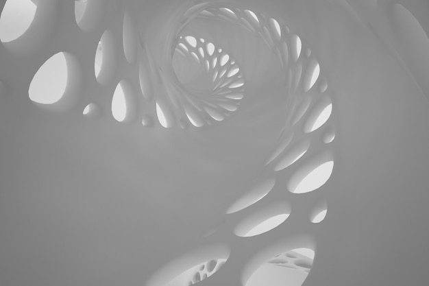 White 3D biomorphic background