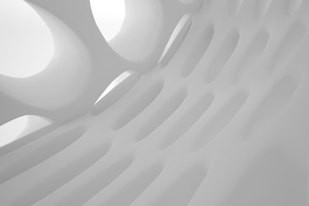 White 3D biomorphic background