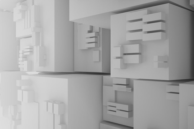 White 3d constructivism background