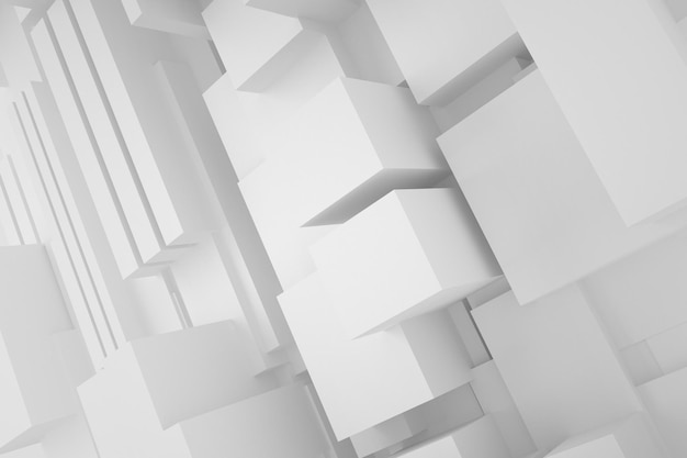 White 3d constructivism background