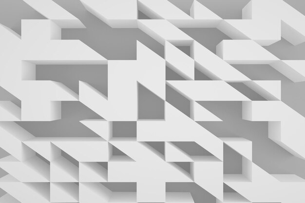 White 3d constructivism background