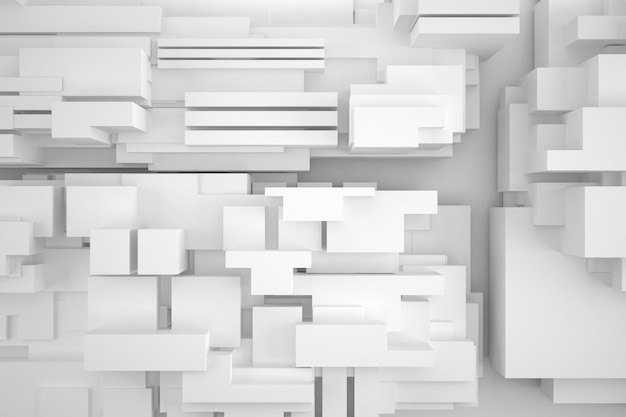 White 3d constructivism background