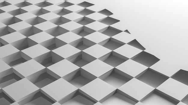 White 3d elegant geometrical square texture