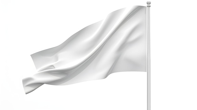 Photo white 3d flag mockup