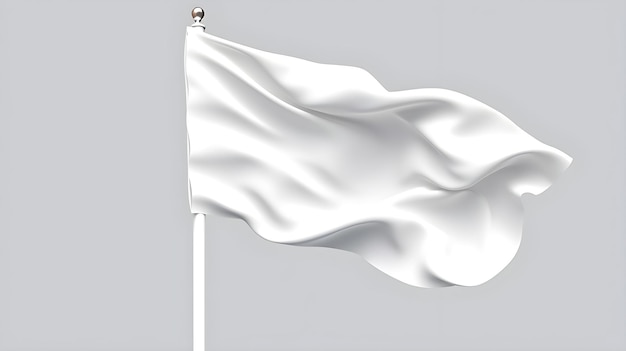 Photo white 3d flag mockup