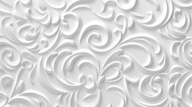 White 3d floral background