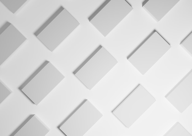 White 3D minimal simple modern top view product display background repetitive square stands pattern