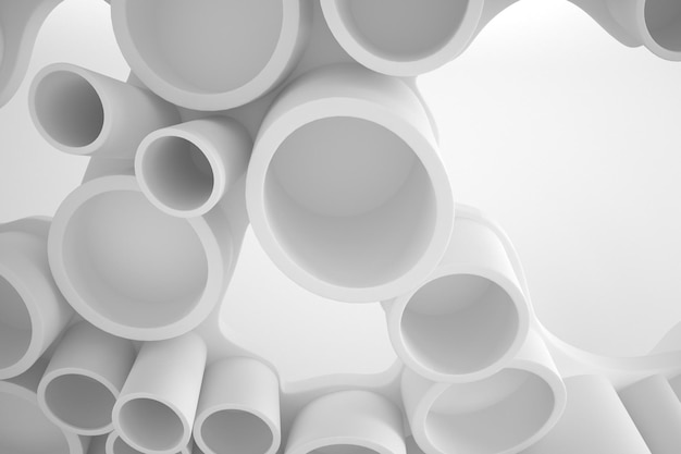 White 3d pipes background