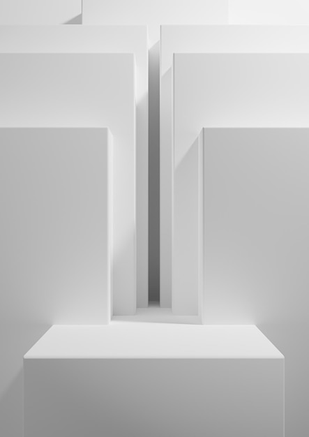 White 3D simple minimal geometric background product podium stand display presentation wallpaper