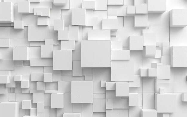 белые 3D квадратные коробки для стен фона