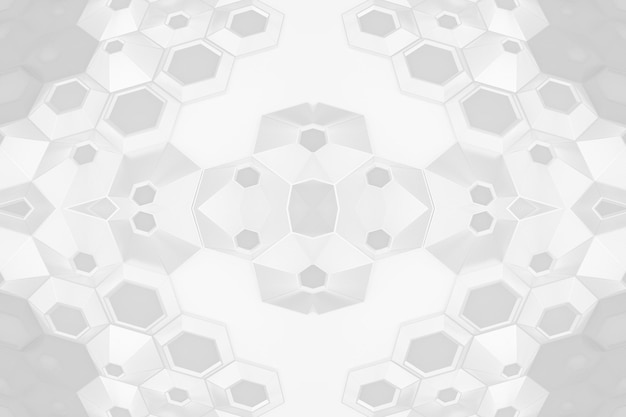 White 3d tech kaleidoscope background