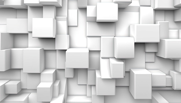 White 3d triangle geometric background Generative Ai