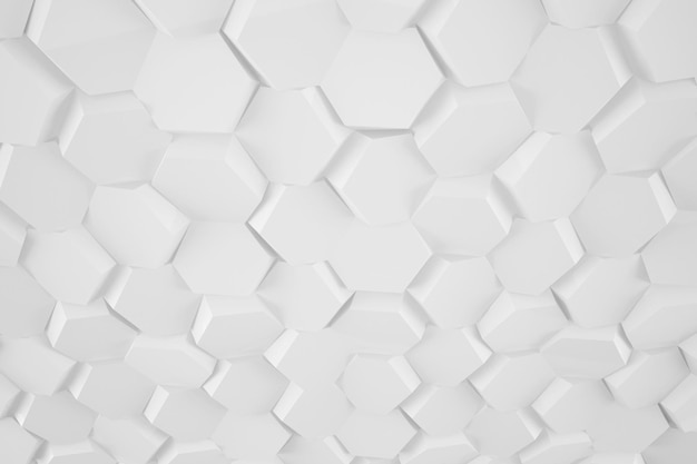 White abstract 3D background with hexagons