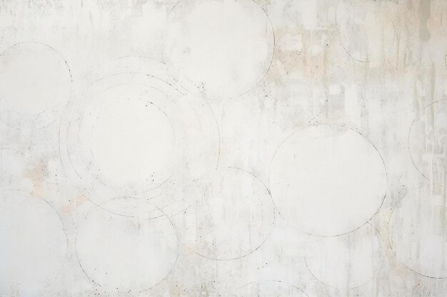 Фото Белый абстрактный фон с белыми круговыми кольцами в выцветшей депрессивной винтажной текстуре