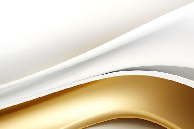 Photo white abstract gold rim curved background