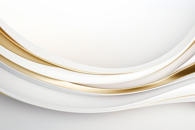 White abstract gold rim curved background