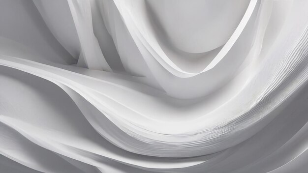 White abstract lines on white background 3d illustration