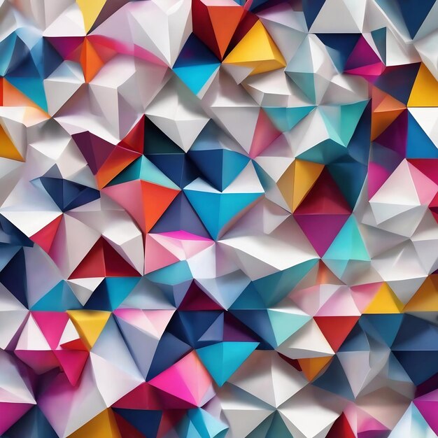 White abstract low poly triangle background