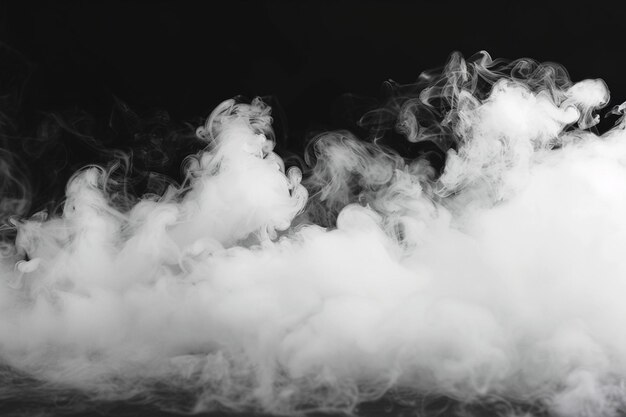 White abstract smoke on black background