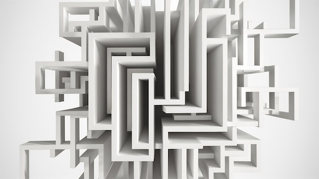 White abstract structure of rectangles