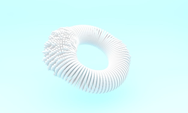 white abstract torus on a light blue background