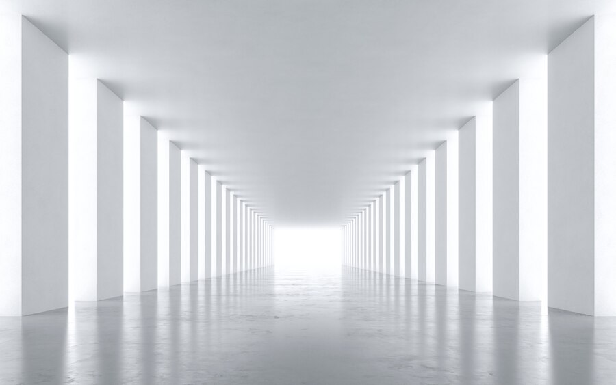 Premium Photo | White abstract tunnel. 3d rendering