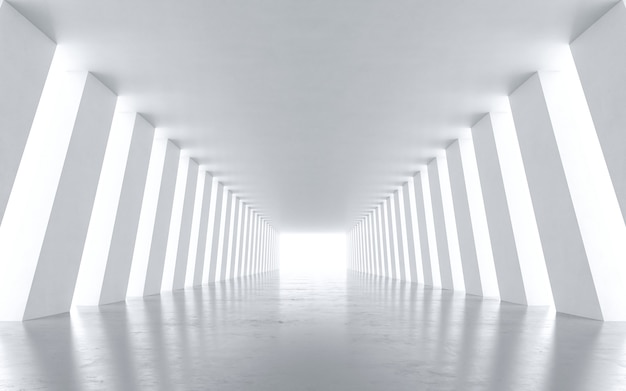 White Abstract Tunnel. 3D rendering