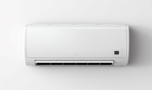 A white air conditioner with the word " air " on the side.