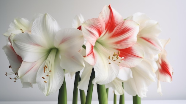 Photo white amaryllis on light background