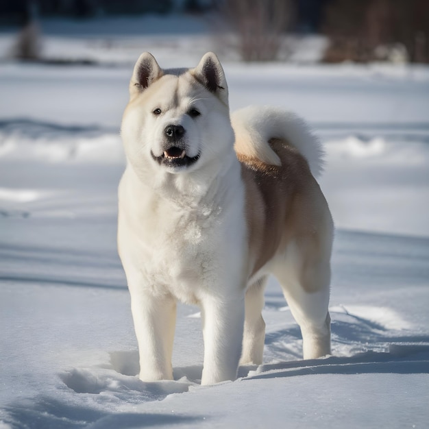 Photo white american akita