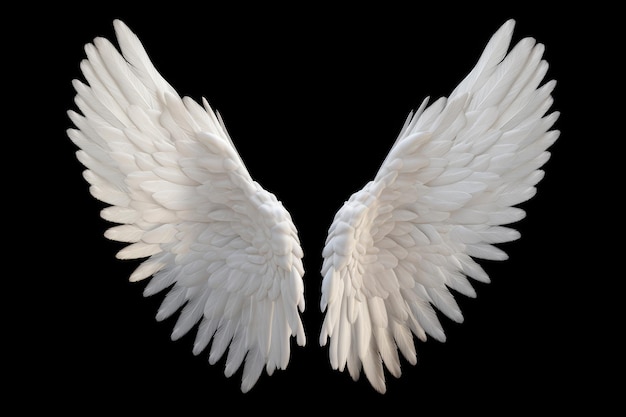 分離された白い天使の羽