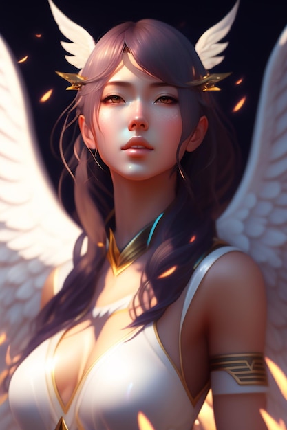 White Angel with wings