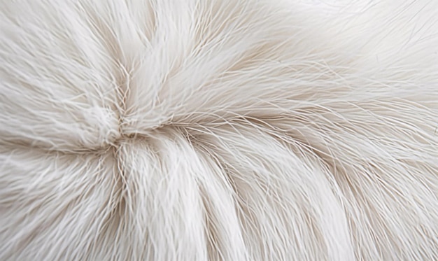 White animal fur Weasel or cat hair Fur clothes white fur coat close up