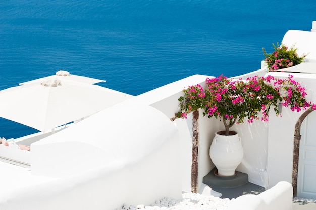 그리스 산토리니 섬의 흰색 건축물