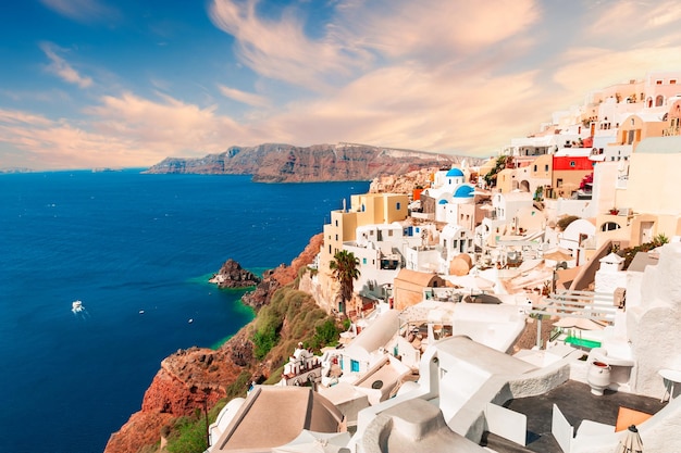 White architecture in Santorini island Greece