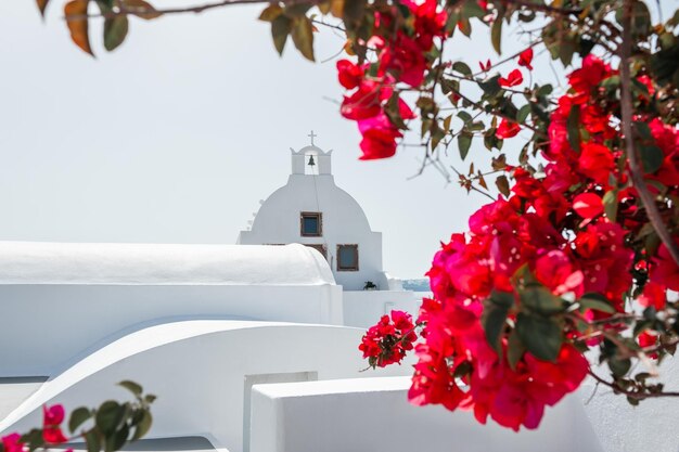 White architecture in Santorini island Greece