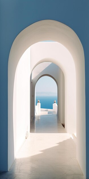 a white archway with the word sea on it