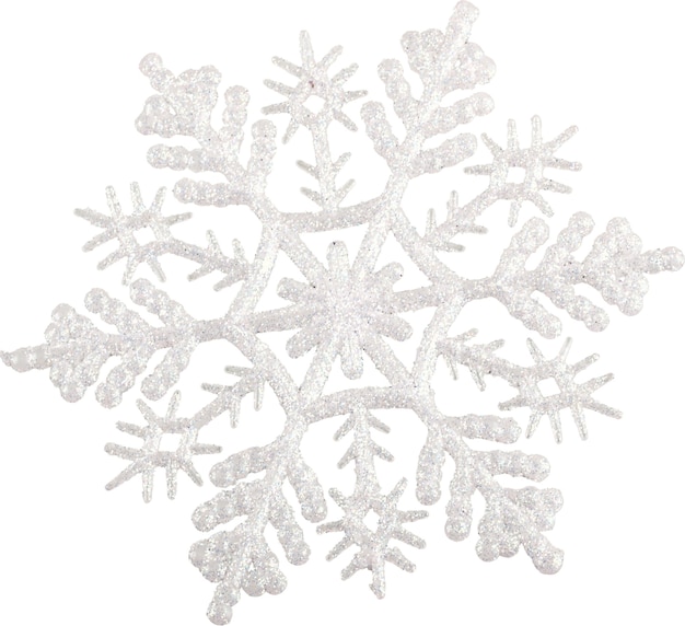 White artificial snowflake - isolated