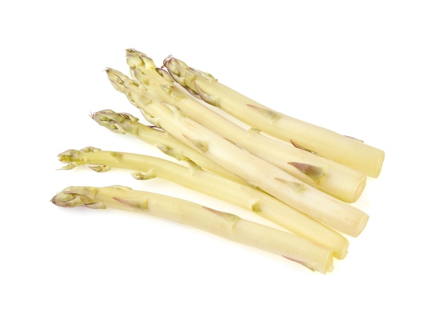 White asparagus isolated on white background