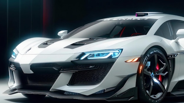 側面にaudi r8の文字が入った白いaudi r8 gtr