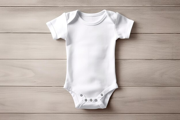 Photo white baby mock up jumpsuit