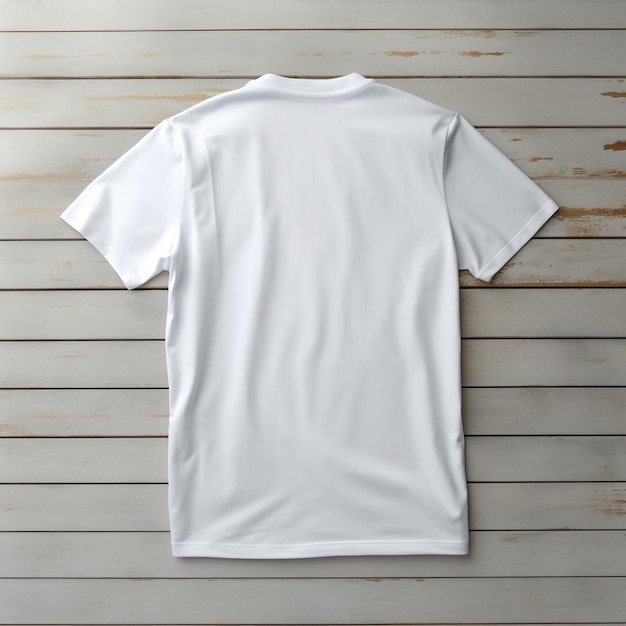 White Back Tshirt on White Background Mockup