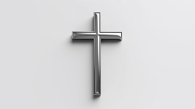 White backdrop and a Christian cross GENERATE AI